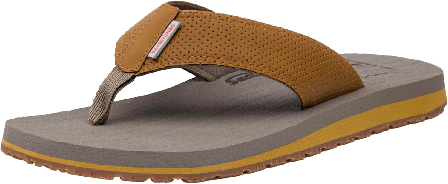 

Сандалии Grundens Species - водостойкая обувь с подошвой для скольжения на мокрой поверхности, ультрамягкие шлепанцы, вдохновленные видами морской рыбы, коричневый