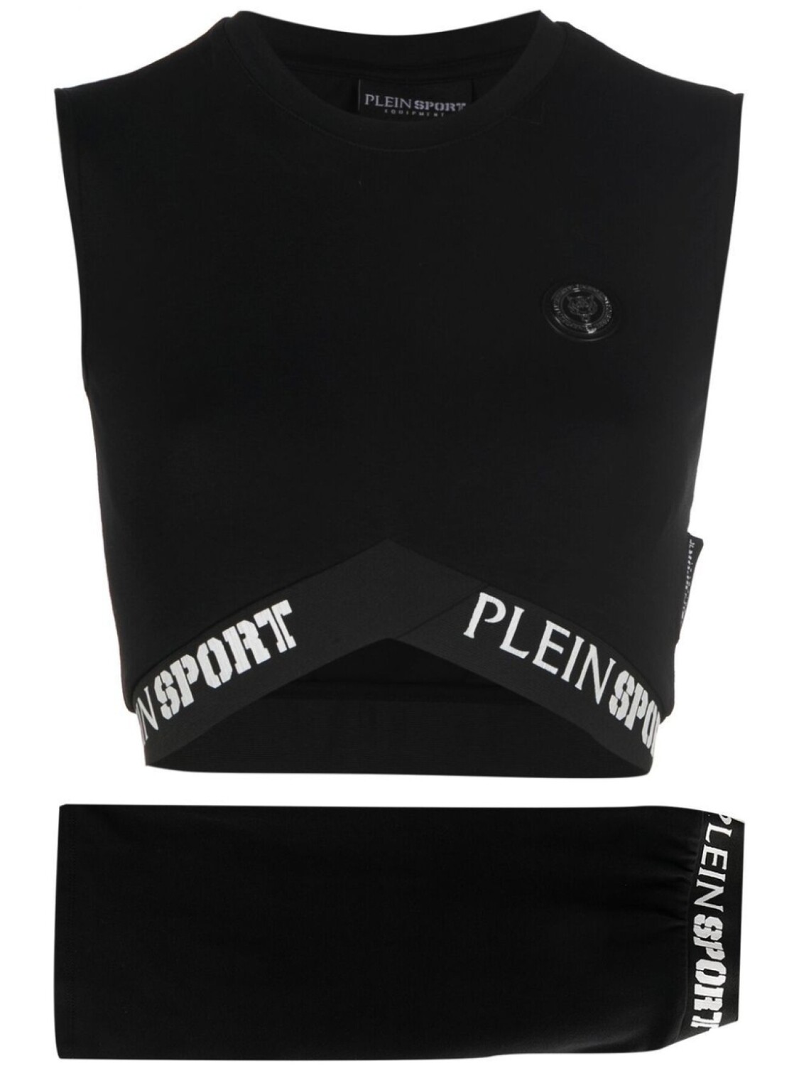 

Plein Sport комплект из топа и шортов с логотипом, черный
