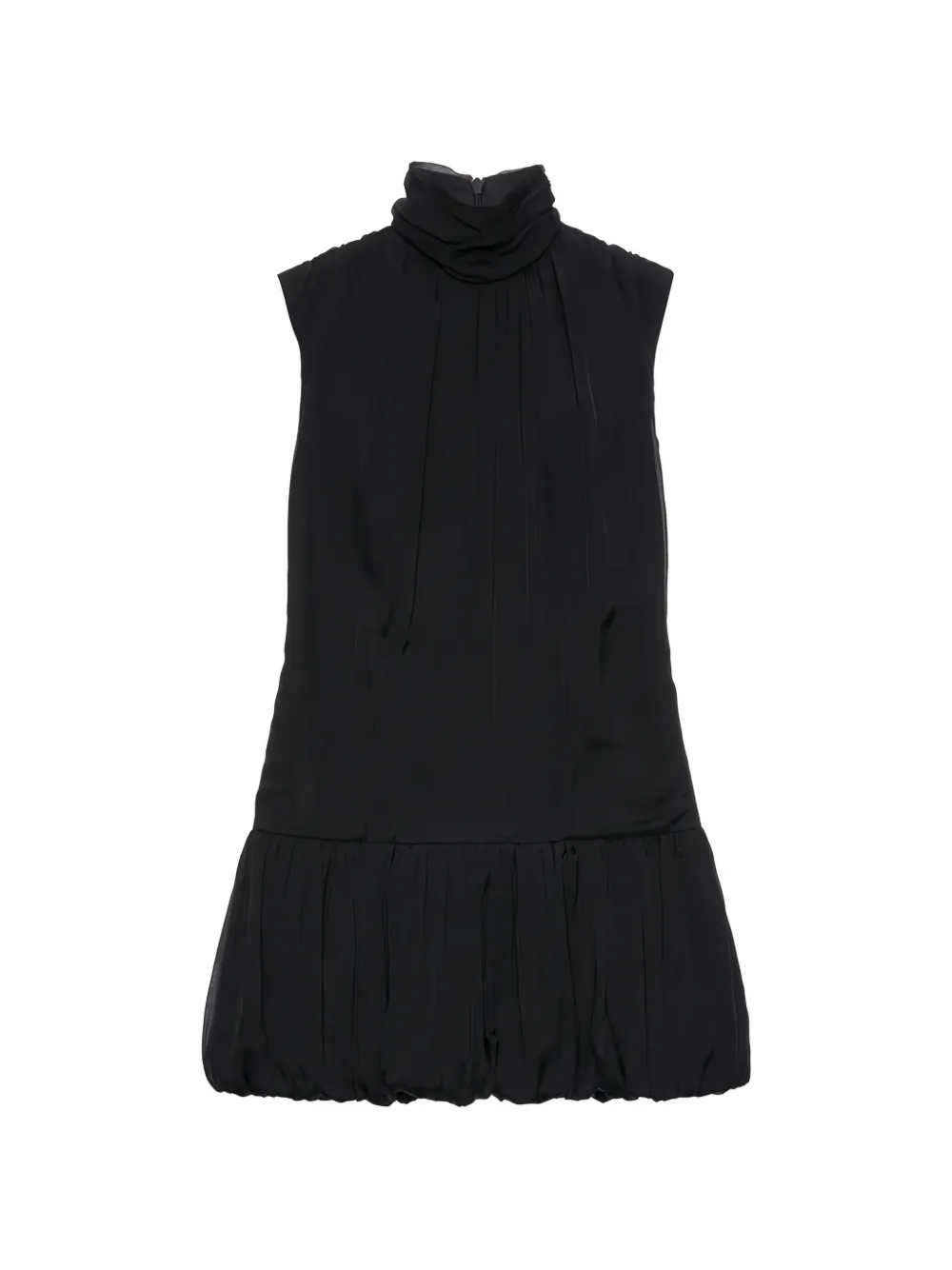 

Мини-платье с присборкой и воротником-стойкой Msgm, черный