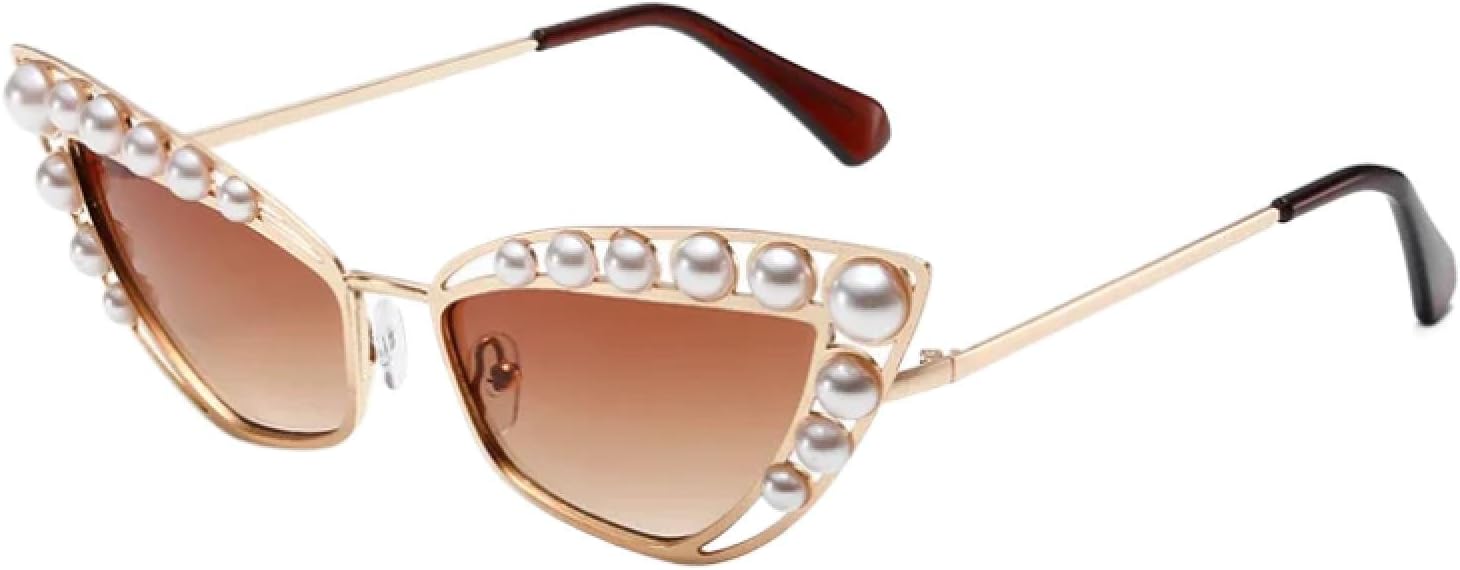 

Солнцезащитные очки с защитой от УФ-излучения UV400 | «Кошачий глаз», металл-панк | Для женщин и мужчин, для занятий спортом на открытом воздухе и вождения DSVIGF, Gold Tea