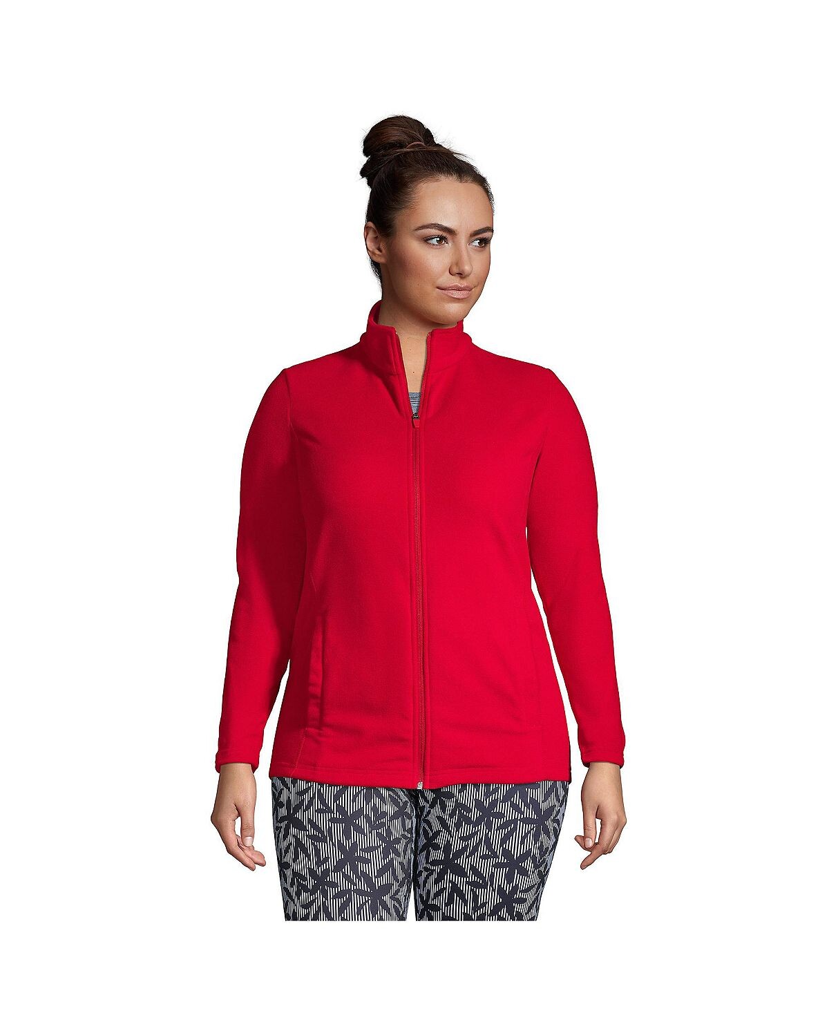 

Женская флисовая куртка больших размеров на молнии на всю длину Lands' End