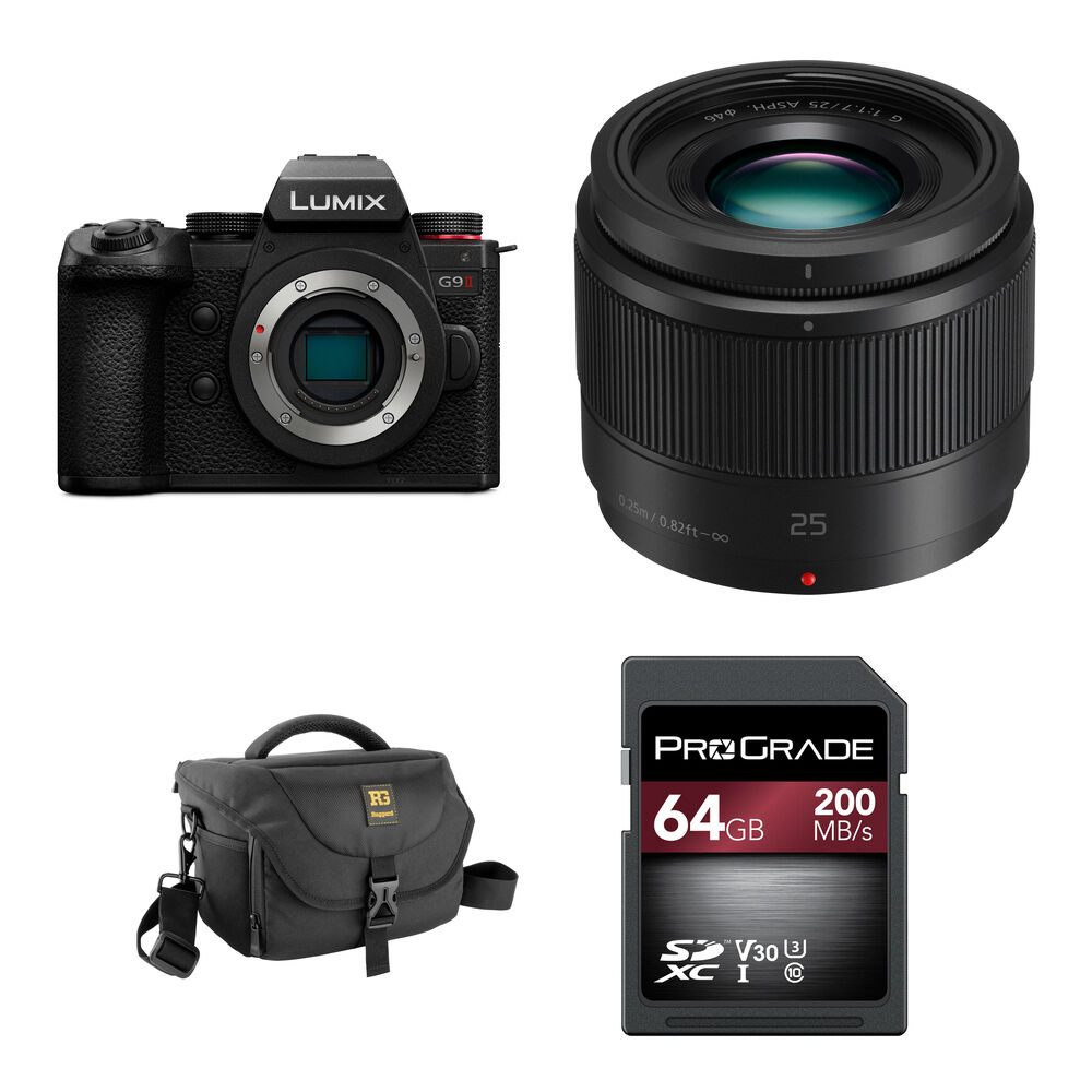 

Беззеркальная камера Panasonic Lumix G9 II Mirrorless Camera with 25mm f/1.7 Lens and