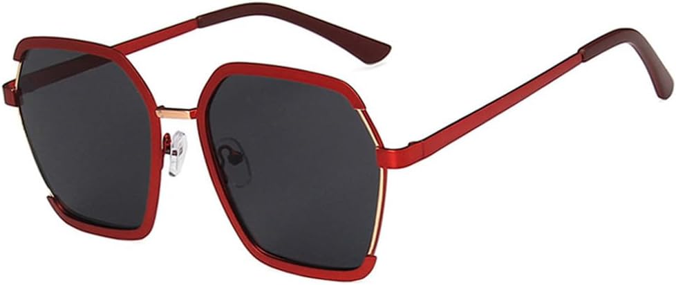 

Большие женские солнцезащитные очки для активного отдыха, мужские металлические солнцезащитные очки в полуободковой оправе, женские солнцезащитные очки для путешествий, очки с защитой от УФ-излучения UV400 generic, Red Gray