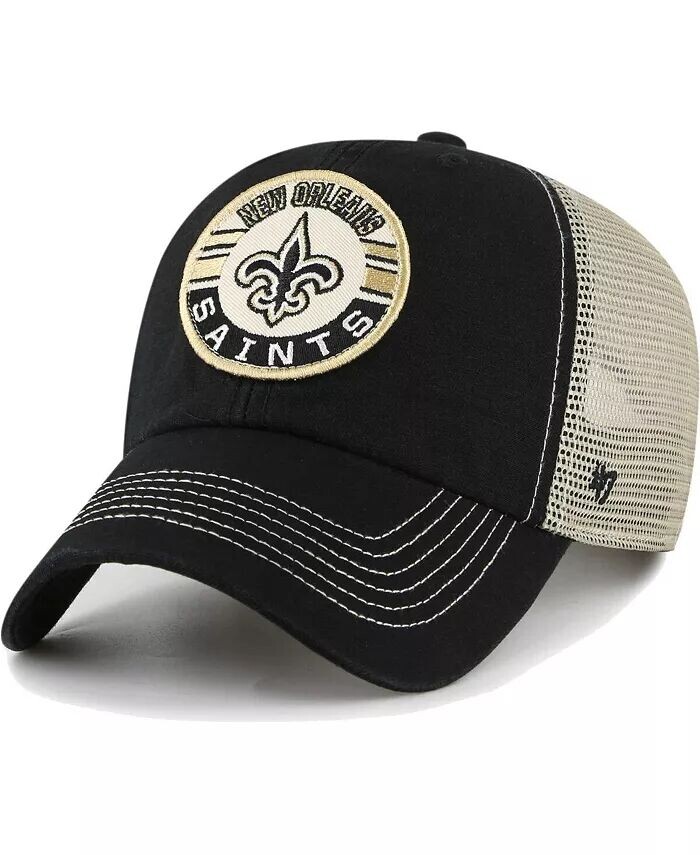 

Мужская черная натуральная регулируемая шапка New Orleans Saints Notch Trucker Clean Up '47 Brand, мультиколор