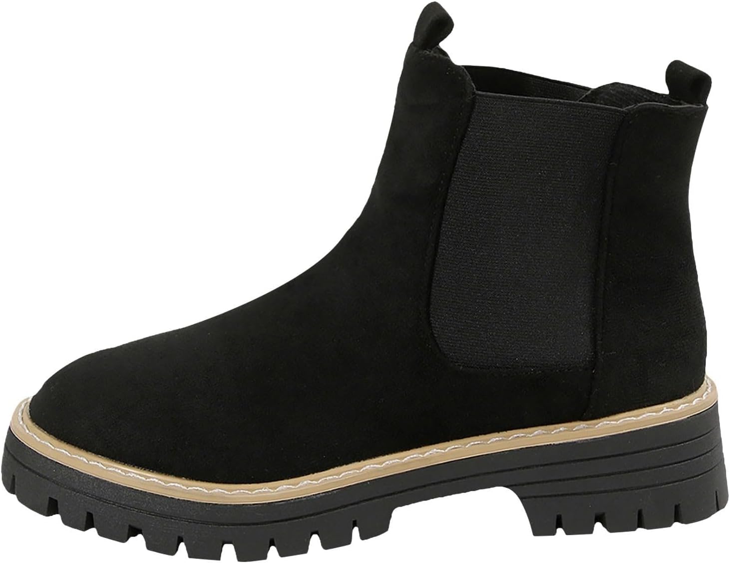 

Женские челси с массивным низким каблуком, на молнии, замшевые, удобные на платформе, эластичные, комфортные и теплые, с толстой подошвой, с круглым носком, ботильоны на все сезоны, классические туфли Canbebig, черный