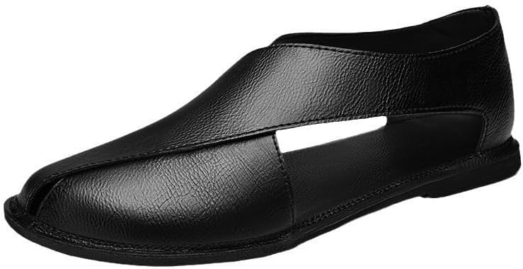 

Мужские сандалии, сандалии с регулируемым ремешком, кожаные, летние повседневные для улицы и дома Zestrelax, черный