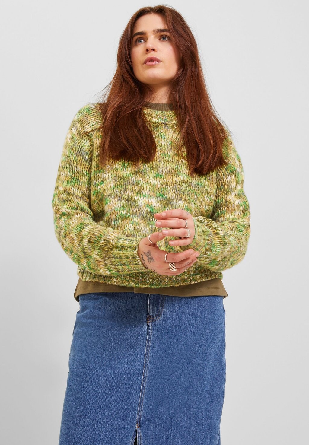 

Свитшот JJXX LUNA CREW NECK, цвет dusty olive/multicolor