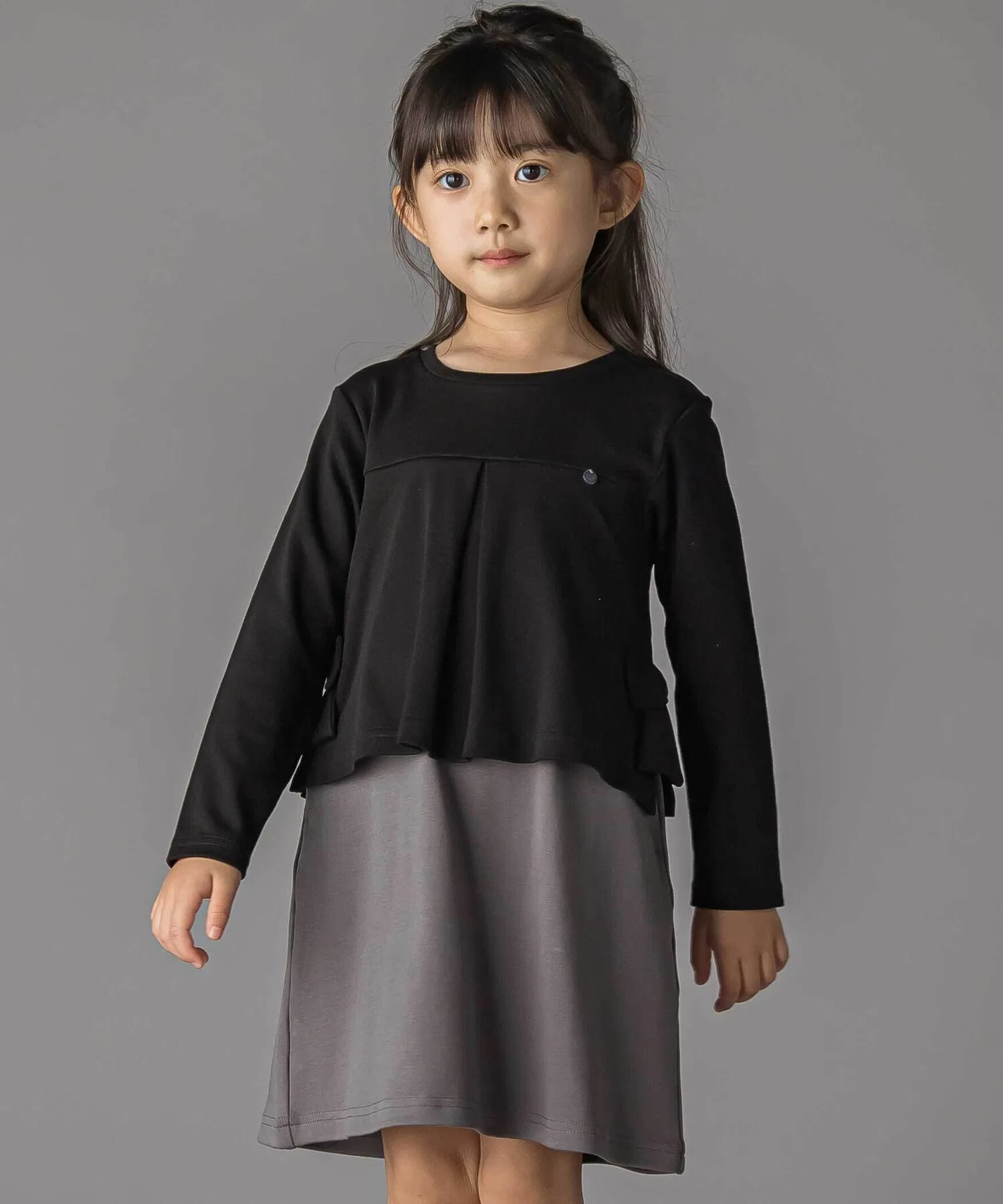Детское платье-комбинация BeBe Petits Pois Vert чёрное — фото 4