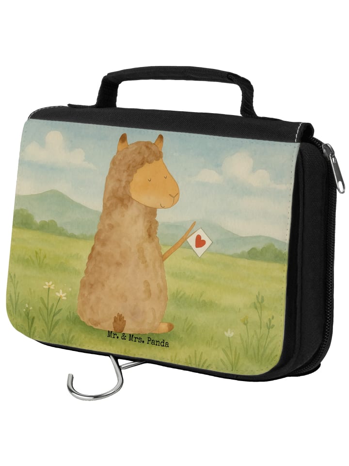 

Mr. & Mrs. Panda Косметичка с изображением флага альпаки, без слогана, белого цвета
