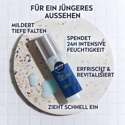 Крем для лица Nivea — MEN Anti-Age Hyaluron Hydro Гель для лица с гиалуроном и про-ретинолом, 50 мл — фото 2
