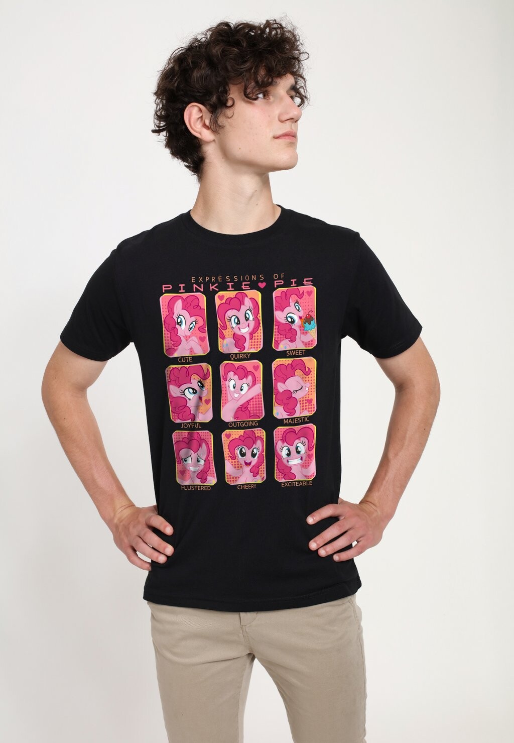 

Футболка с принтом MY LITTLE PONY PINKIE PIE FACES Henry Tiger, черный