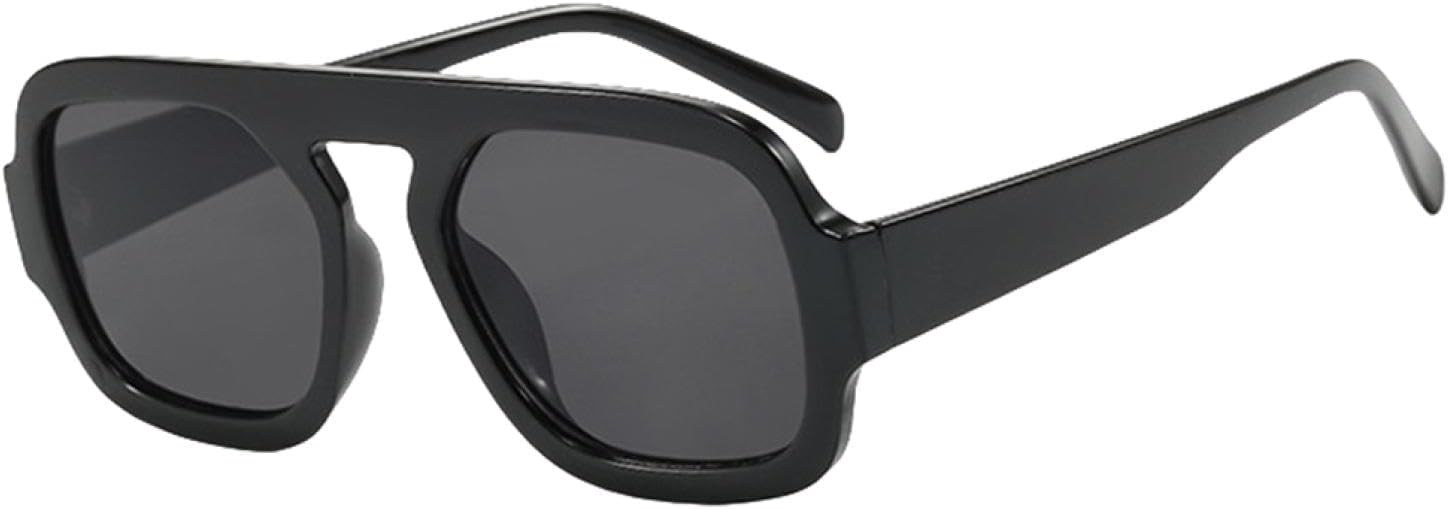 

Женские солнцезащитные очки черного и коричневого цвета, модные, в толстой оправе, роскошные, с плоской верхней частью, защита от УФ-излучения UV400 HHZZYVY, Black Gray