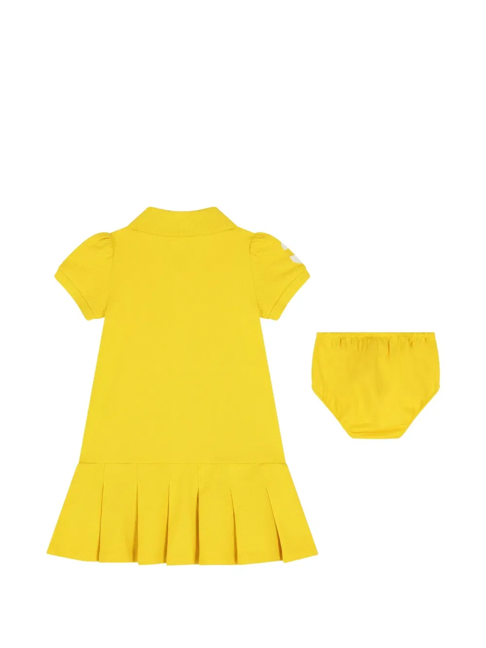 Комплект из платья с плиссированным подолом (два платья) Polo Ralph Lauren Kids, желтый — фото 2