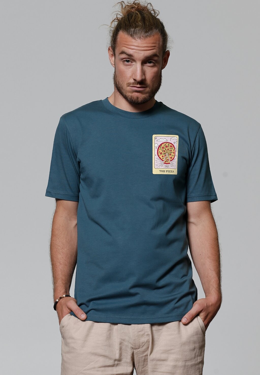 

Футболка с принтом TAROT THE PIZZA watapparel, синий