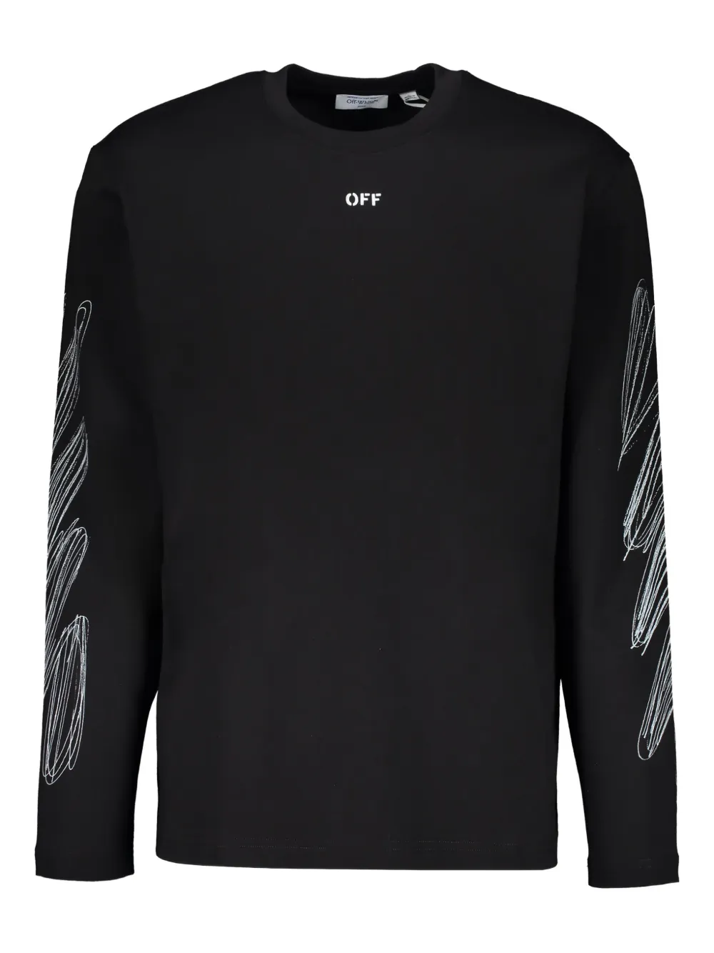 

Футболка с длинными рукавами и узором Off-White, черный