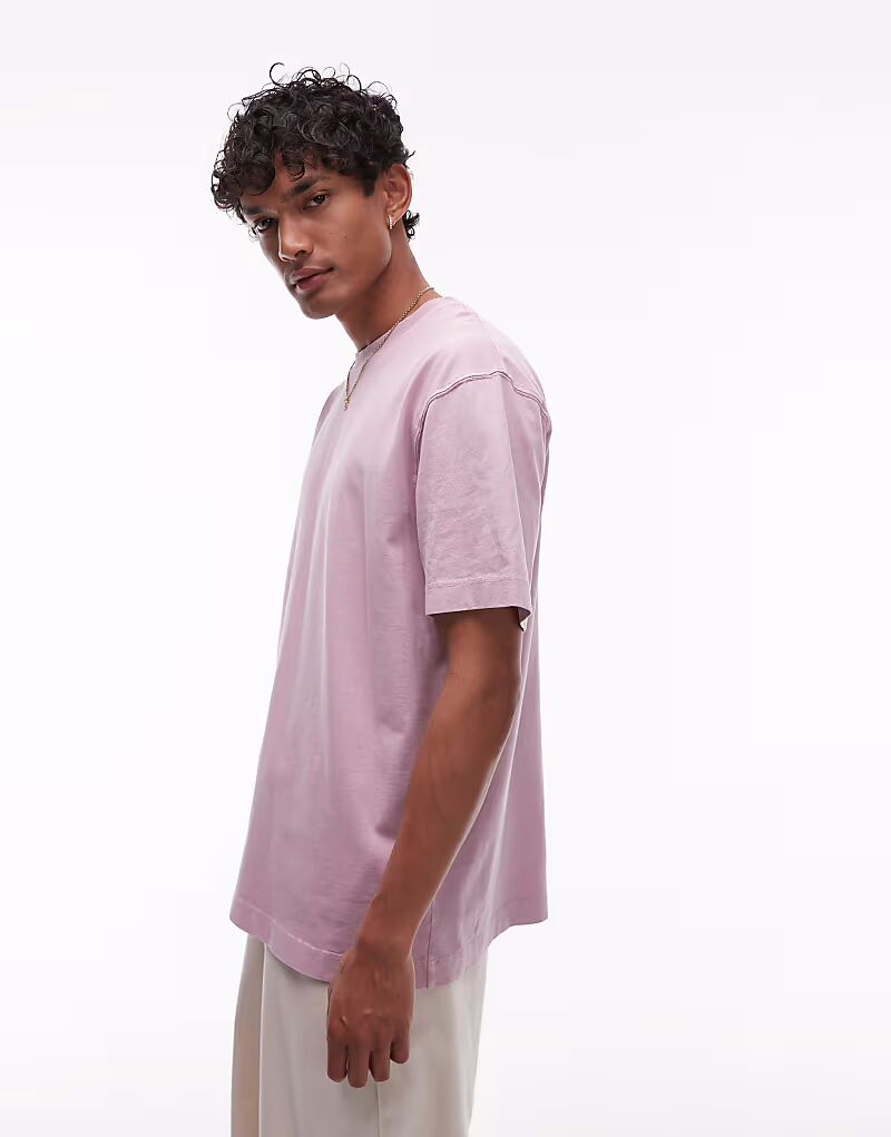 

Футболка Topman свободного кроя в выстиранном сиреневом цвете