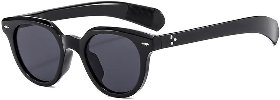 

Модные овальные женские солнцезащитные очки в стиле ретро с заклепками, мужские трендовые солнцезащитные очки с градиентным покрытием UV400 желто-синего цвета TKKTLLT, Black Gray