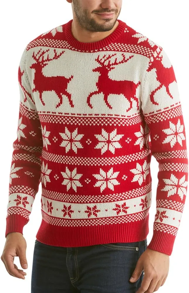 

Рождественский свитер с оленями для мужчин, праздничный с длинными рукавами Grewear