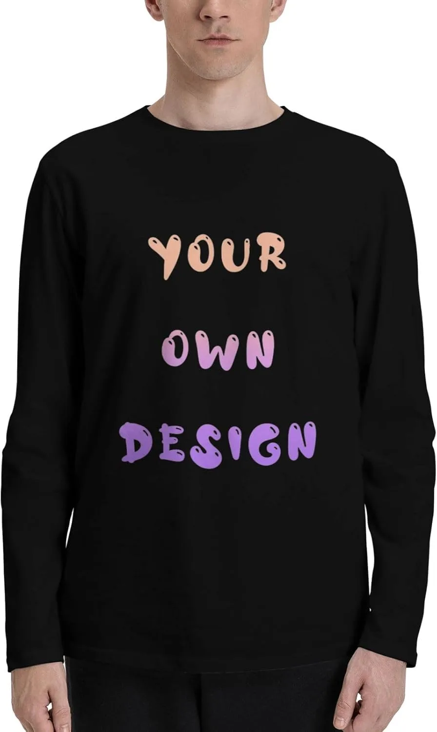 Футболка с длинным рукавом Custom Mens Cotton Crew Neck