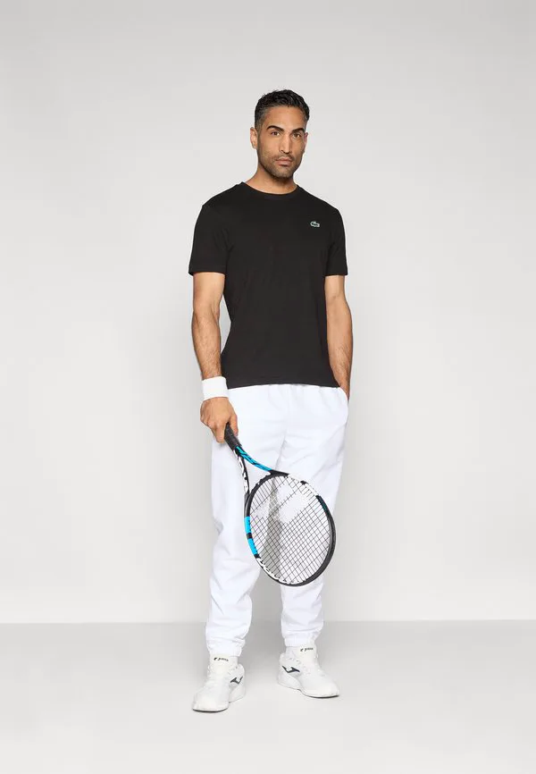 Спортивная футболка double croc Lacoste Sport, Black/Lambs Lettuce — фото 2