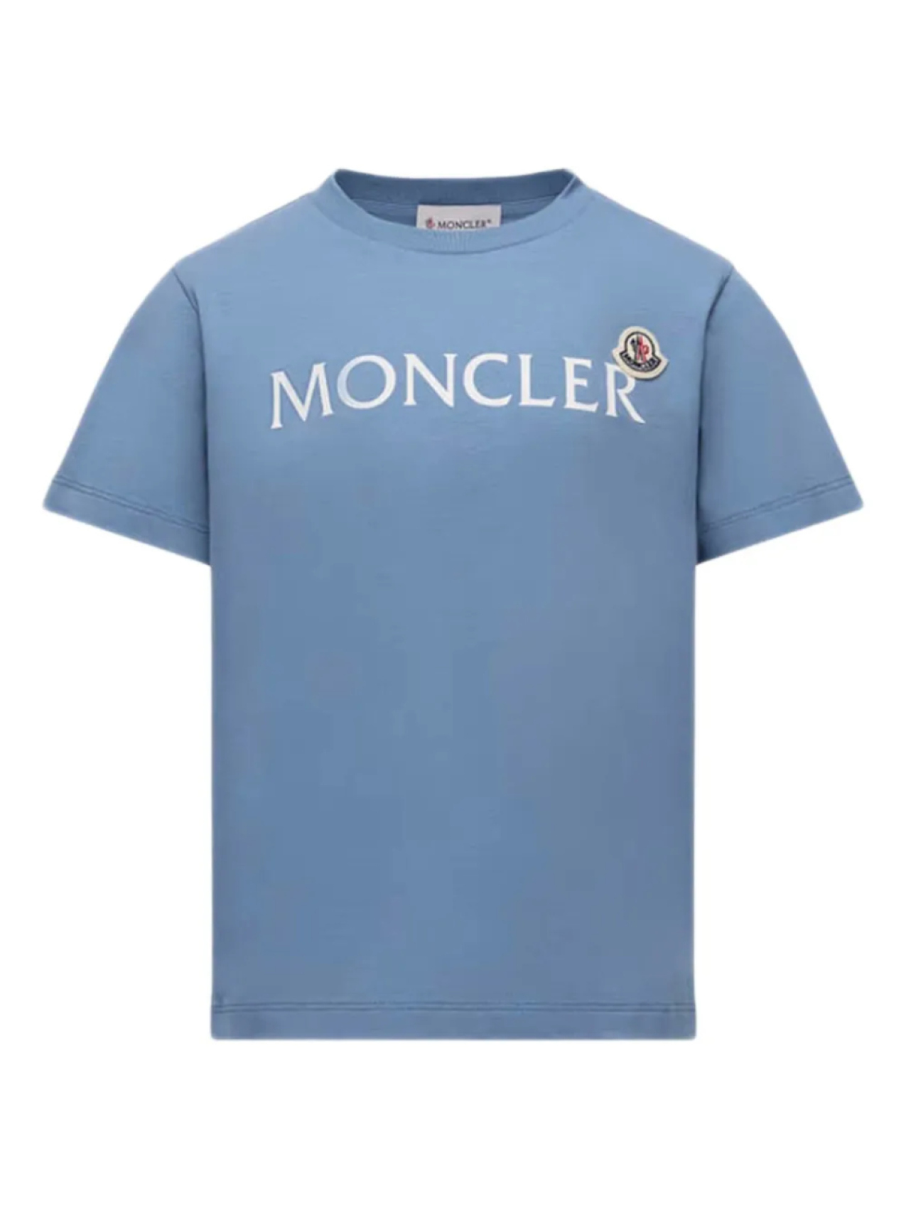 

Футболка из хлопка с нашивкой-логотипом Moncler Enfant, синий