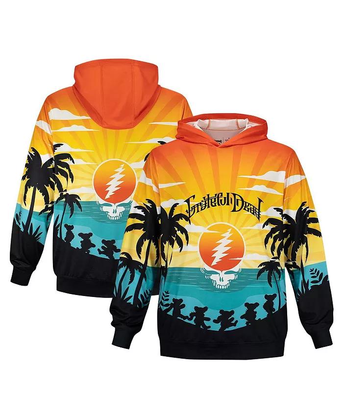 

Мужская и женская оранжевая толстовка с капюшоном The Grateful Dead Rising Sun Stealie Section 119