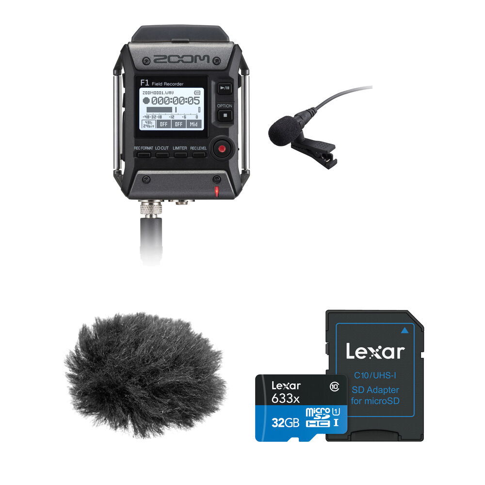 

Портативный цифровой рекордер Zoom F1-LP Portable Field Recorder with Lavalier Microphone Kit
