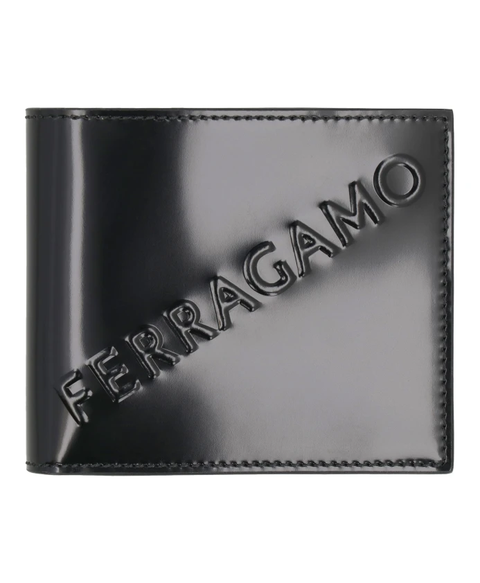 

Кошелек из телячьей кожи с клапаном Salvatore Ferragamo, черный