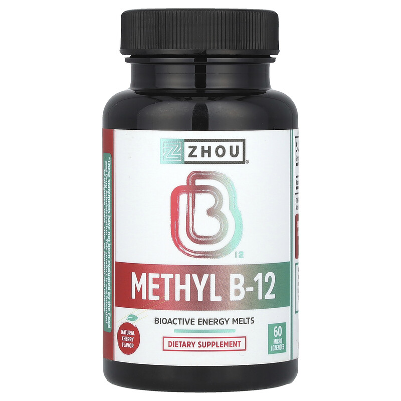 

Zhou Nutrition, Methyl B-12, натуральная вишня, 5000 мкг, 60 микроладсов