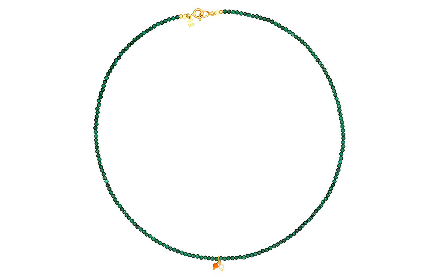 

TOUS Taosixiong Camille 925 серебро с позолотой ожерелье Women's Green