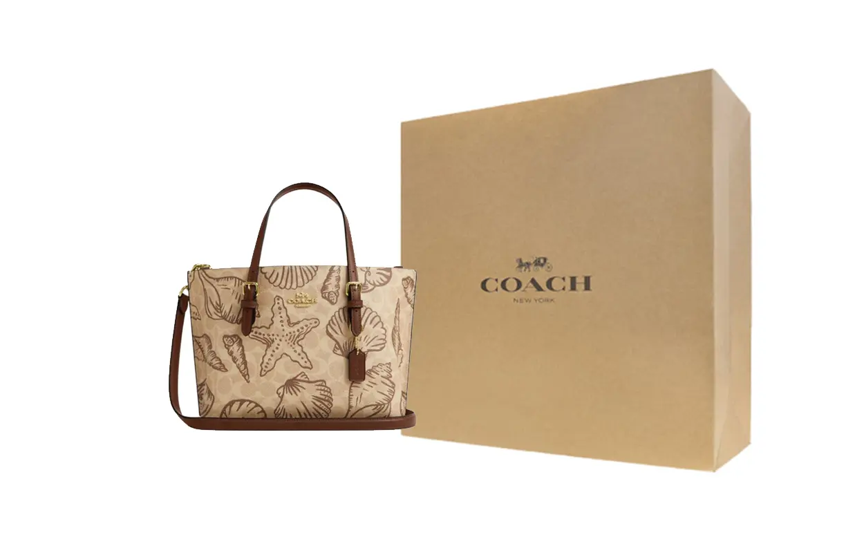 

COACH Сумка-шоппер Молли из искусственной кожи среднего размера песочного цвета для женщин