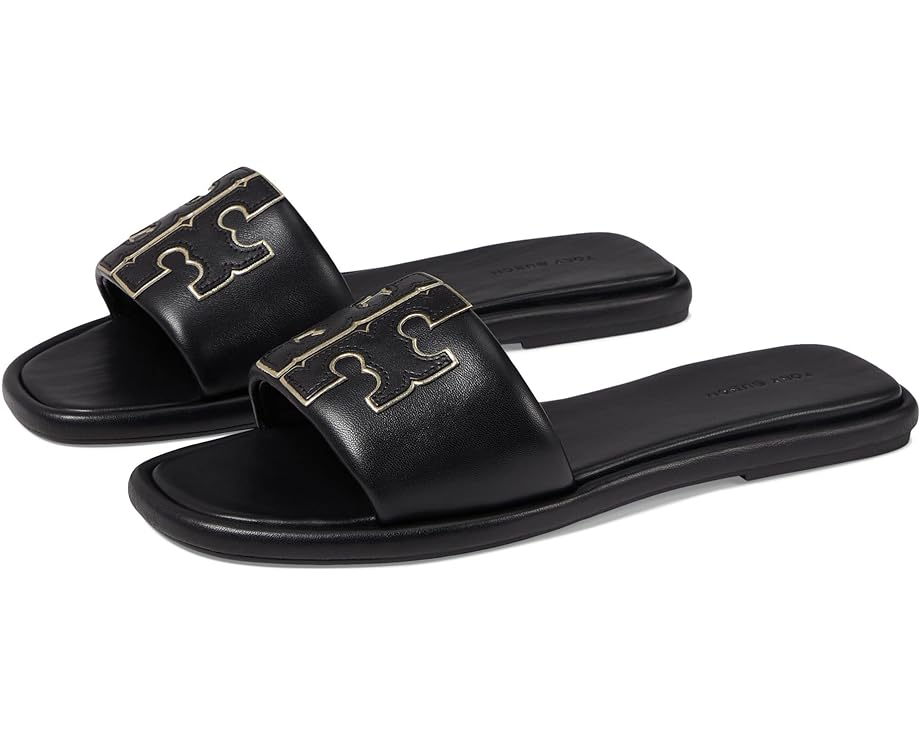 Сандалии Tory Burch Double T Sport Slide, цвет Perfect Black/Gold