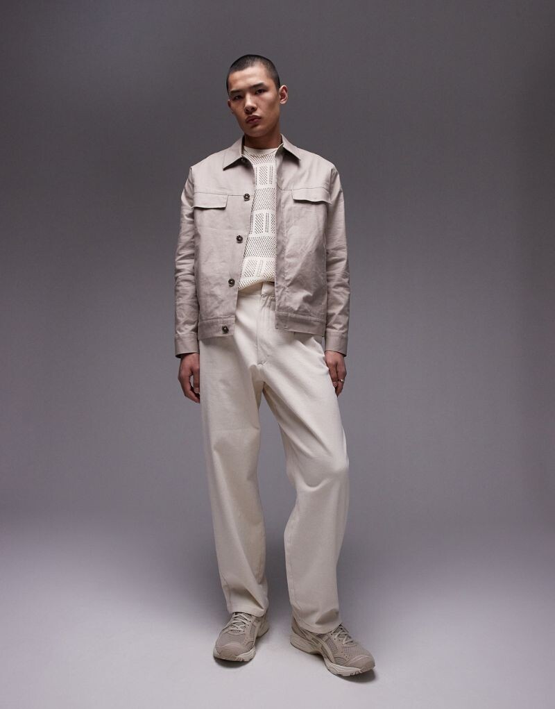

Topman – широкие брюки-чиносы цвета экрю