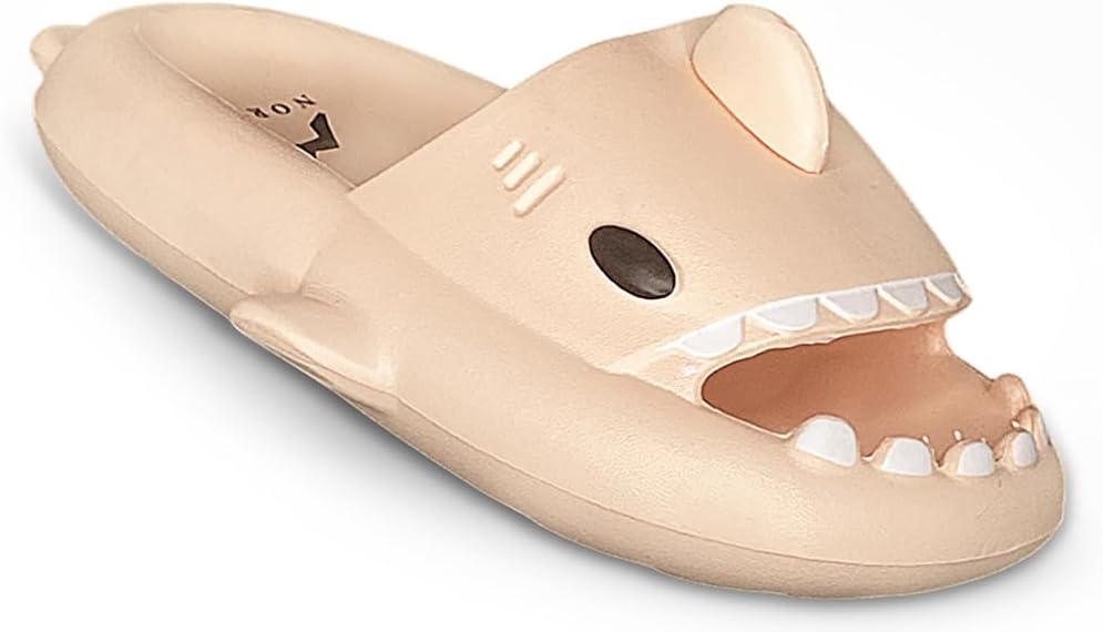 

Детские шлепанцы NORTY для мальчиков и девочек, унисекс, от малышей до старших детей, легкие с изображением акулы, розовый