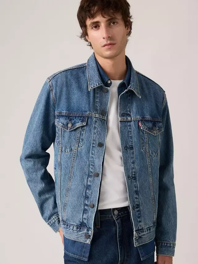 Джинсовая куртка-бомбер, выцветший синий цвет Levi's