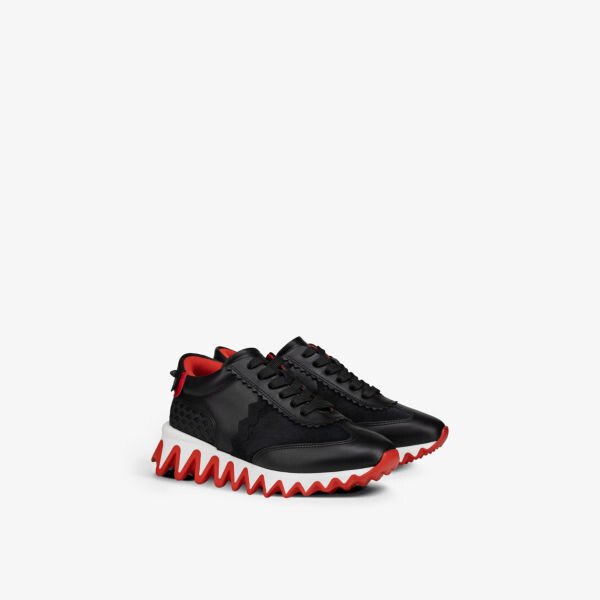 Кожаные низкие кроссовки Mini Shark на скульптурной подошве 4–9 лет Christian Louboutin, черный — фото 3
