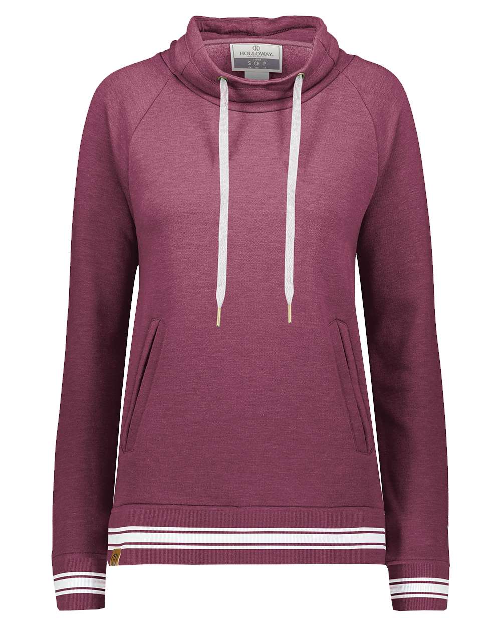 

Женская флисовая толстовка All-American с воротником-воронкой Holloway, цвет maroon heather/ white
