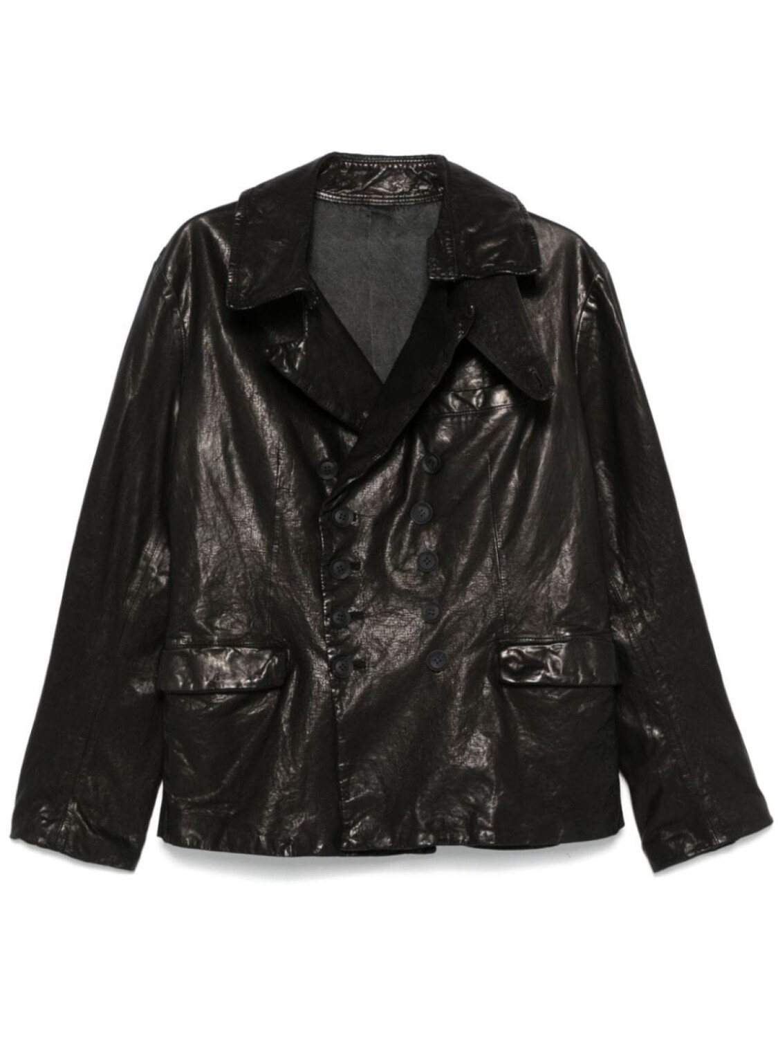 

Yohji Yamamoto кожаная куртка на молнии, черный