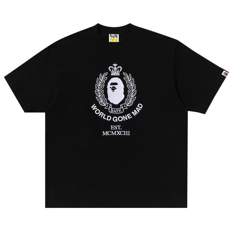 

Футболка BAPE Crest College Logo Relaxed Fit Tee, черный