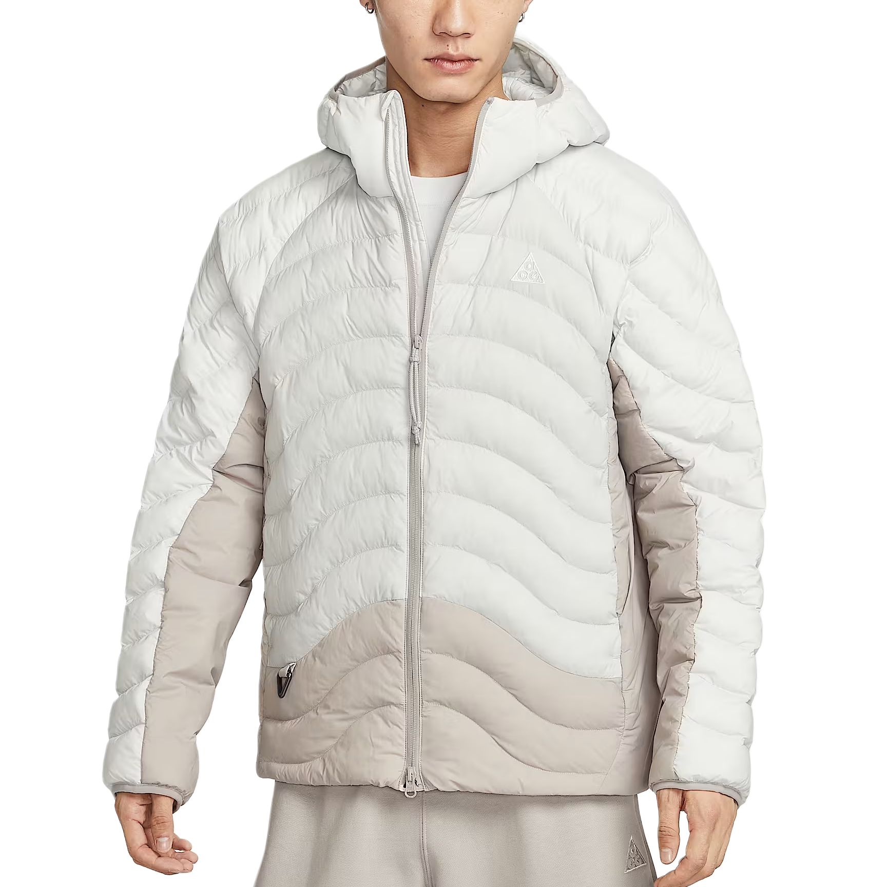 

Nike Куртка ACG Puffer для мужчин, капюшон, цвет Dust Photon/Mist Gray/Dust Photon/Mountain White, утепленная