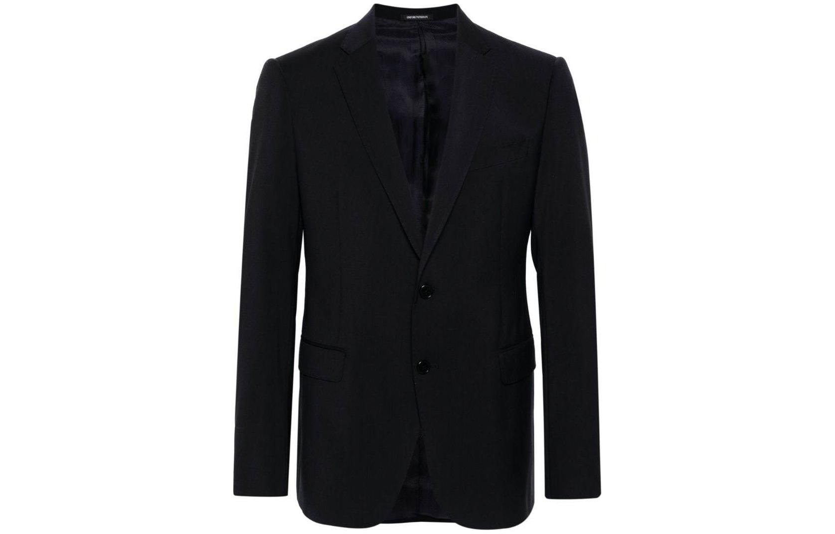 EMPORIO ARMANI Мужское пальто для делового костюма морской синий SS24, Marine Blue — фото 3