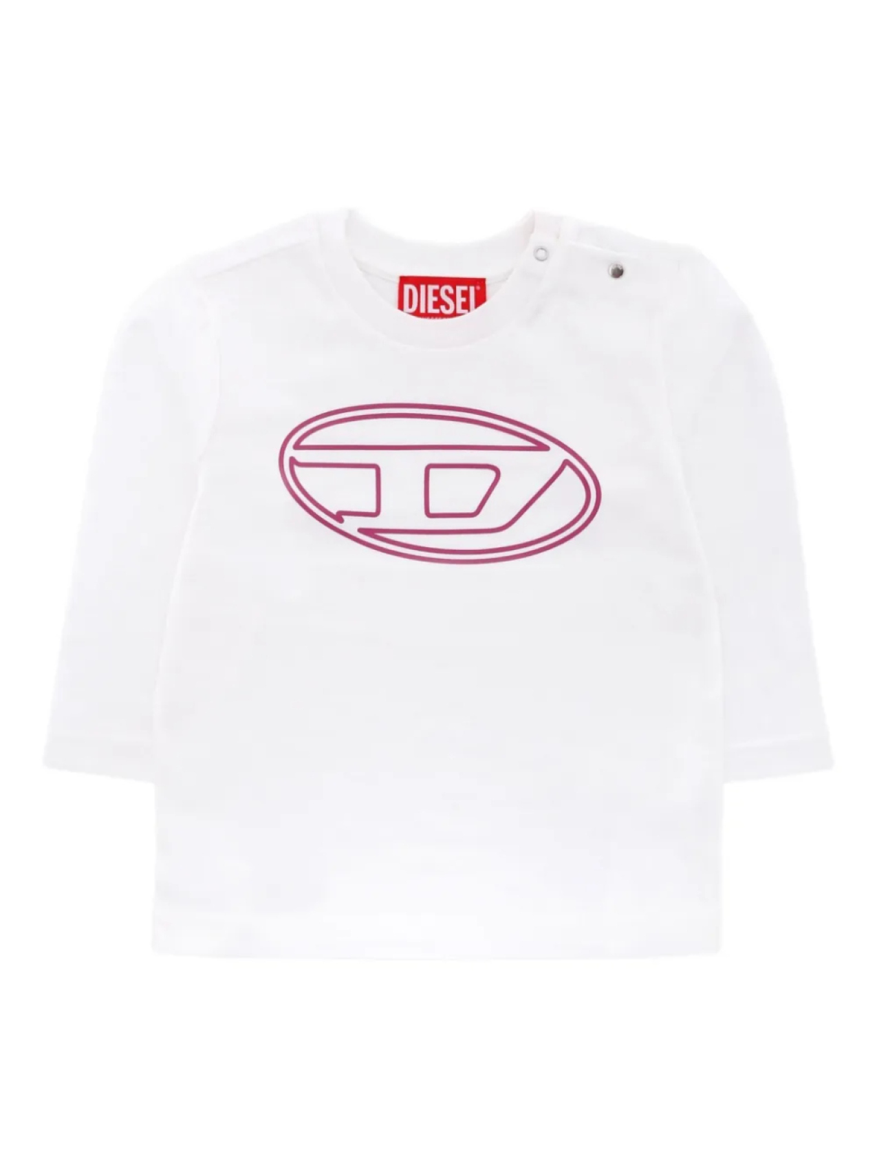 

Топ с длинными рукавами и вышитым логотипом Diesel Kids, белый