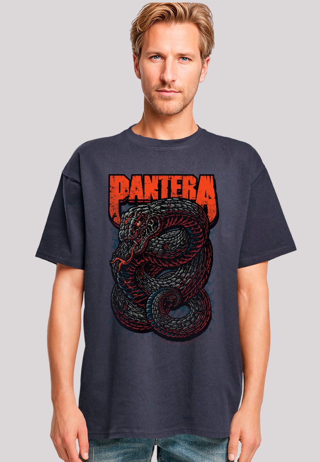 

Футболка с принтом PANTERA VENOMOUS SNAKE F4NT4STIC, темно-синий