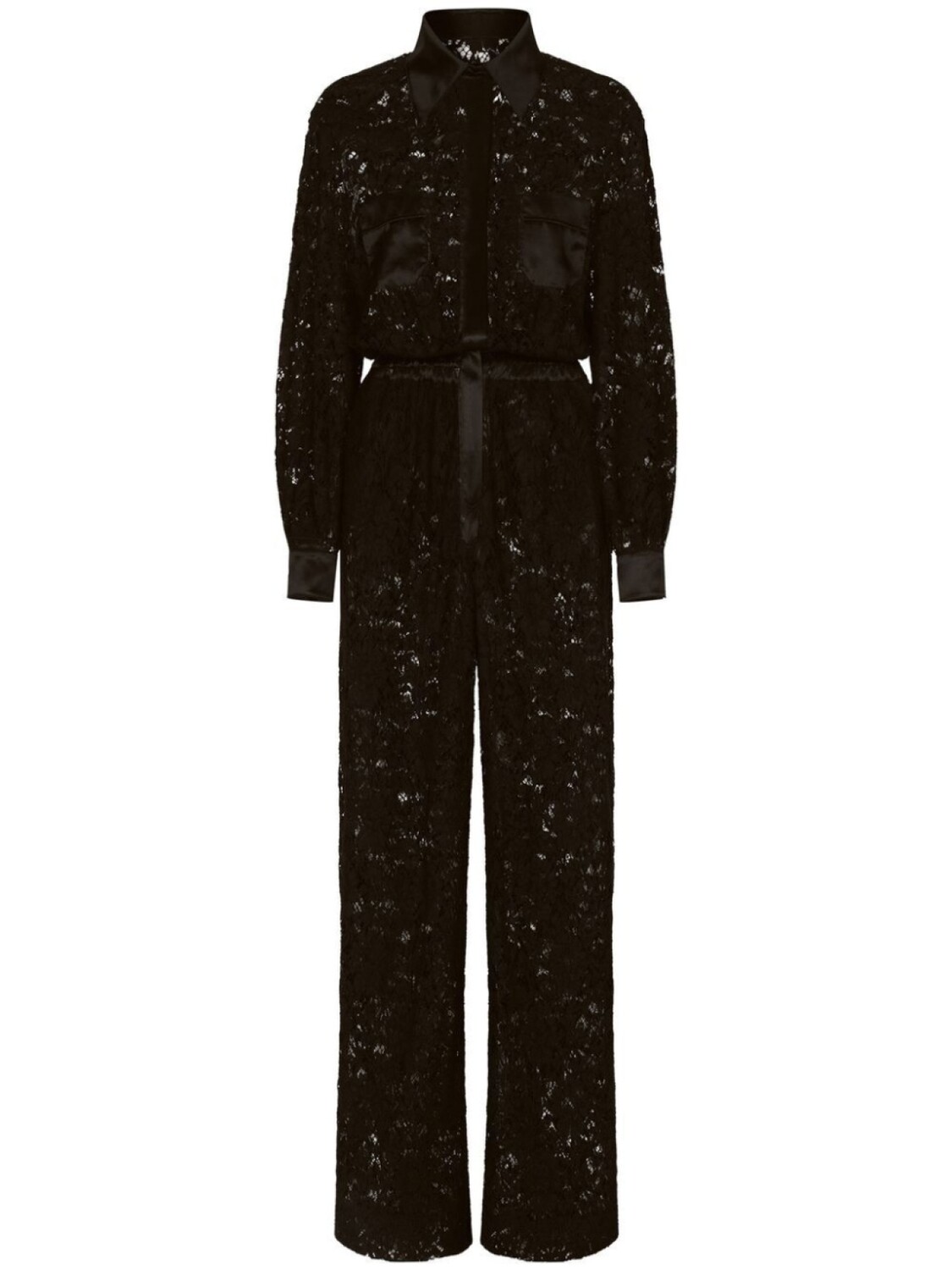 

Dolce & Gabbana кружевной комбинезон с длинными рукавами, черный
