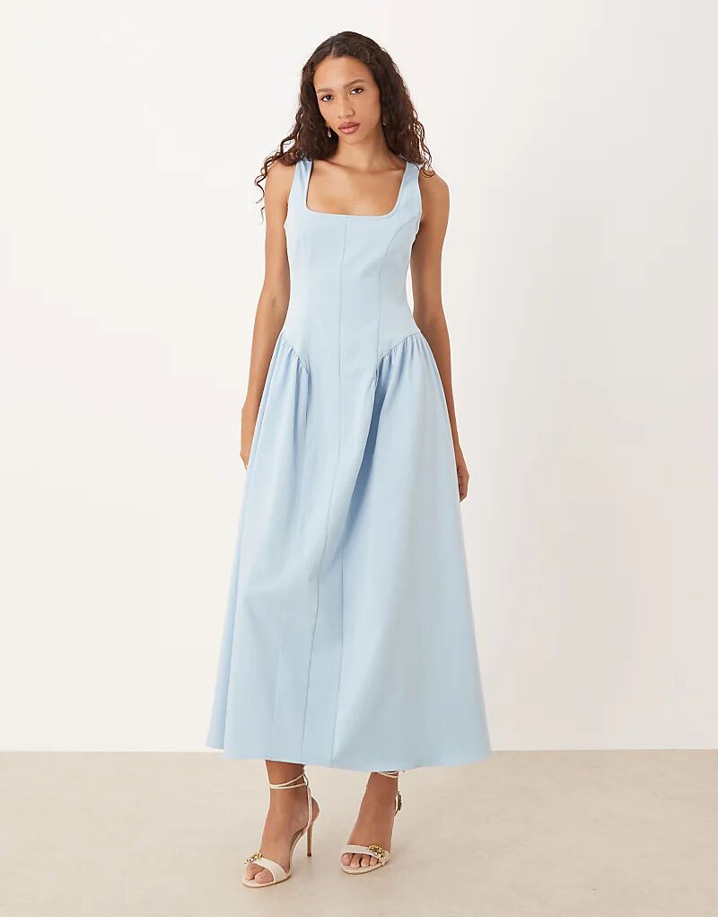 

Платье макси с корсетным швом ASOS DESIGN синего цвета