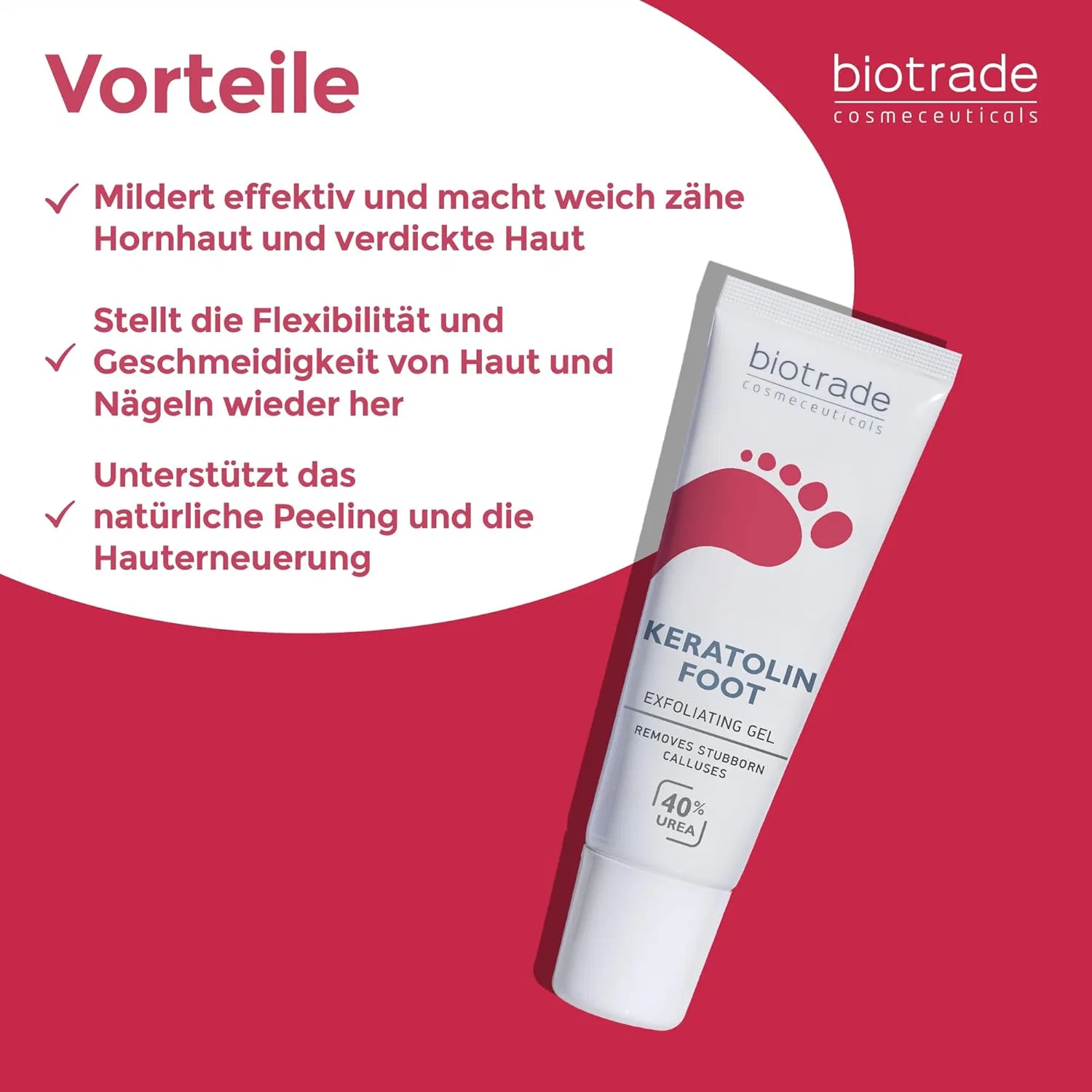 Гель для ног Biotrade Keratolin с 40% мочевиной и гликолевой кислотой, 15 мл Biotrade — фото 4