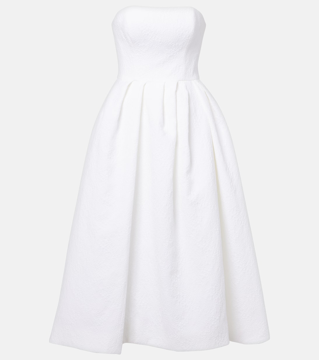 

Платье миди из смесового хлопка Carolina Herrera, белый