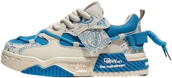 

Мужские модные кроссовки на платформе со шнуровкой для прогулок, бега и повседневного стиля Hhhchpm, синий