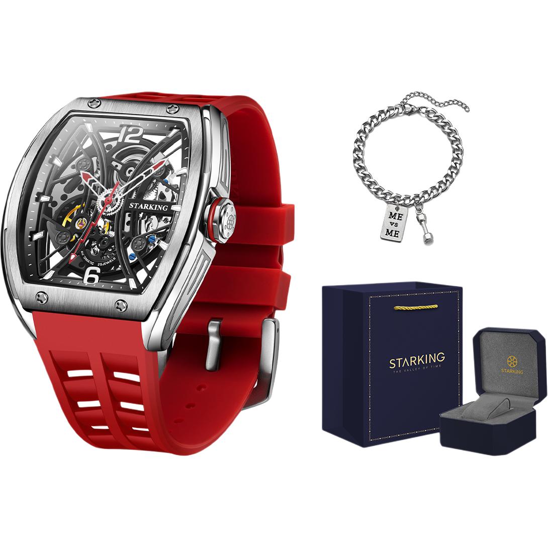 

STARKING Часы Opener Collection Automatic Mechanical Movement Rubber Strap Watch Men's Watch Black Dial