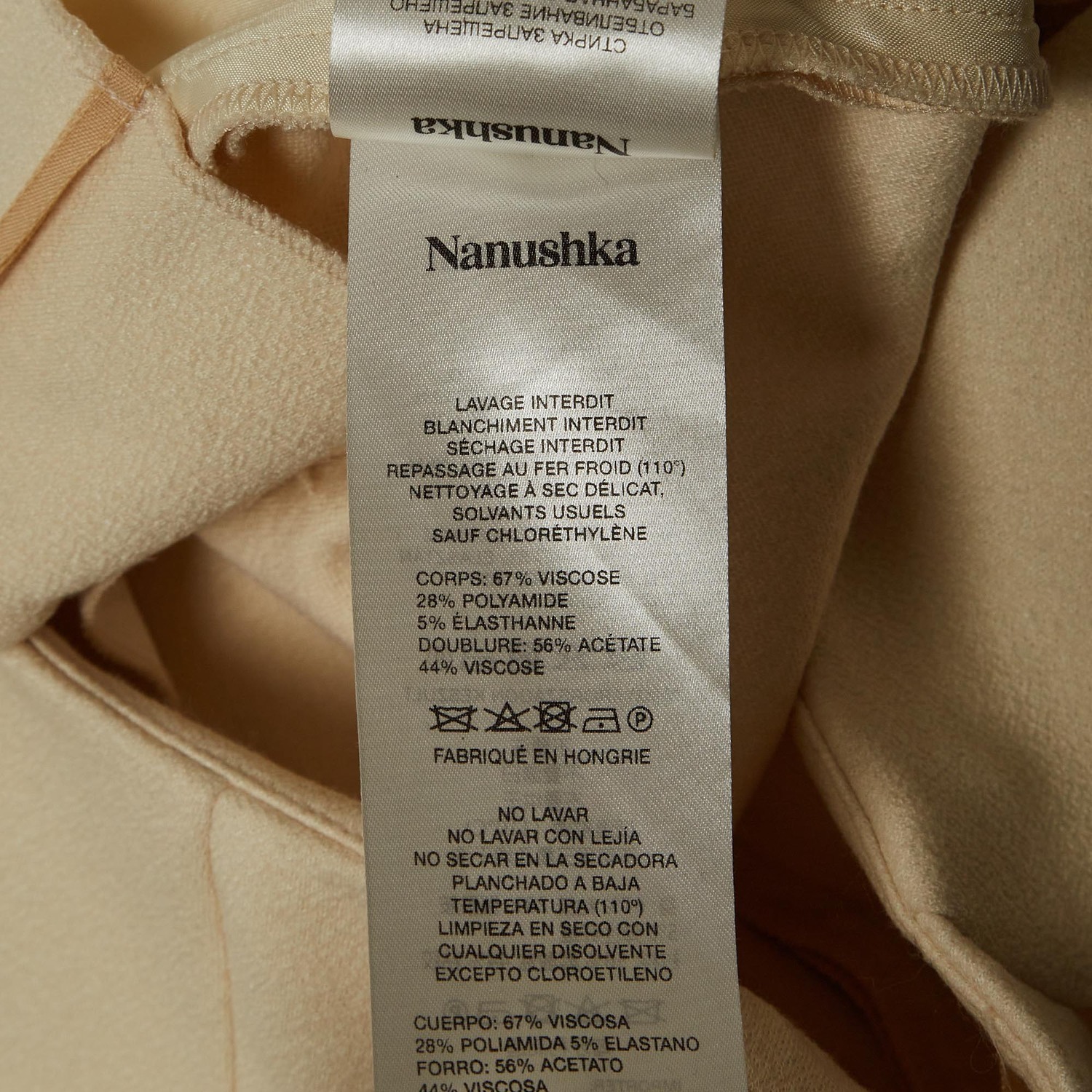 

Леггинсы Nanushka Cream Jersey Darby Stirrup